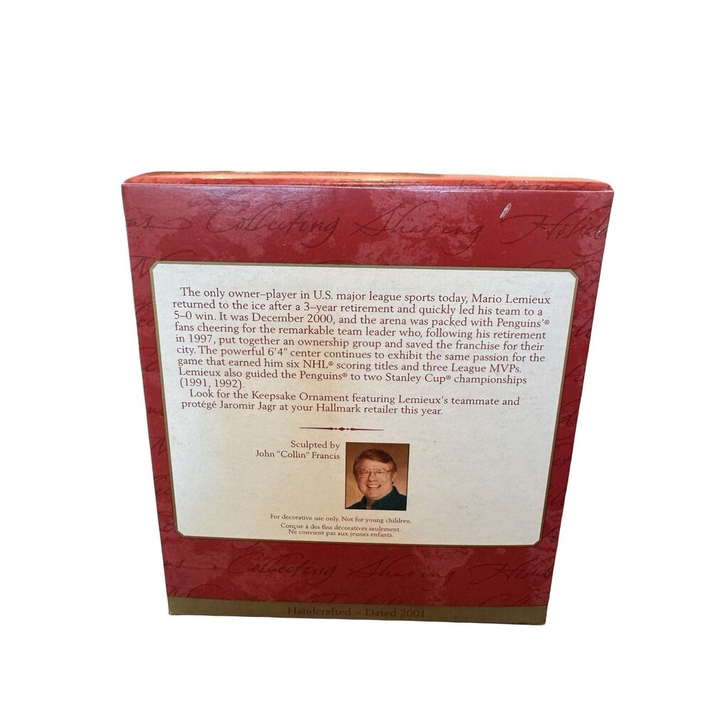2001 Hallmark Keepsake Mario Lemieux Pittsburgh Penguins Christmas Ornament - Picture 2 of 3